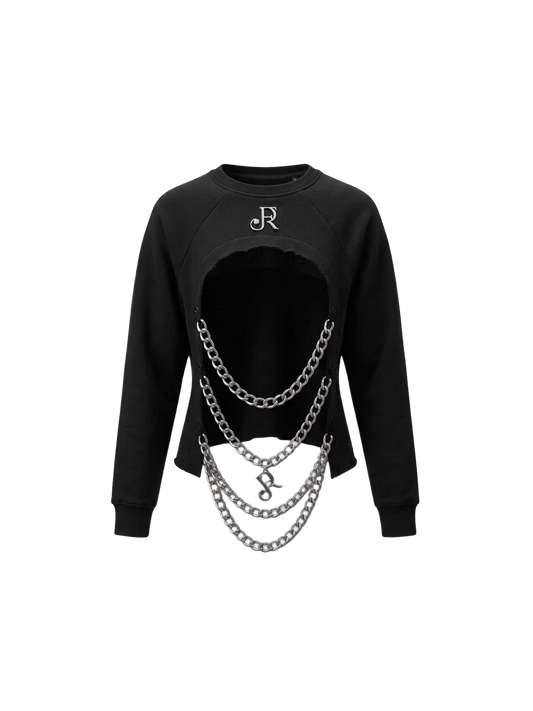 D”stressed chain sweatshirt.